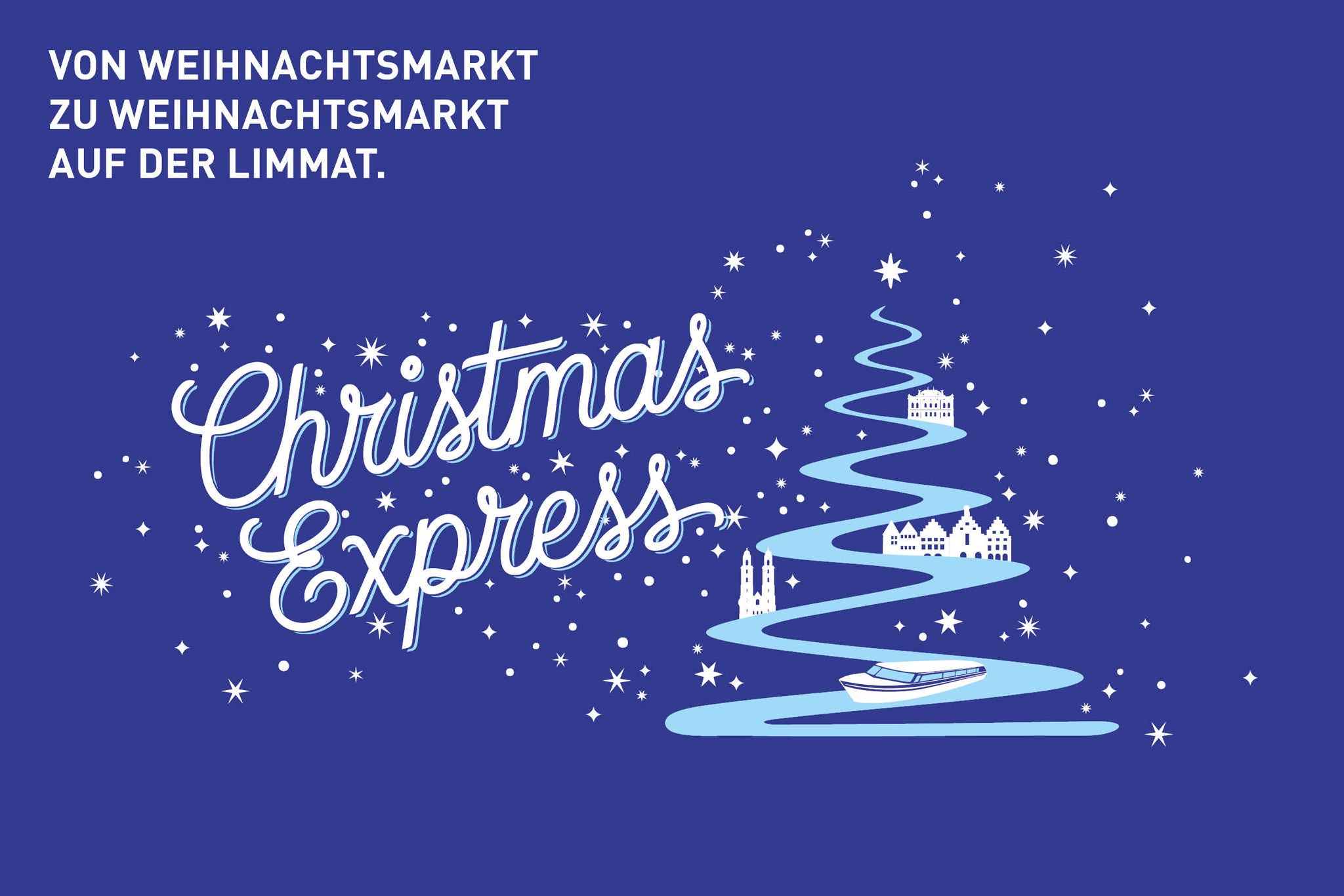 Logo zum Christmas Express 2024 der ZSG Zürichsee Schifffahrtsgesellschaft