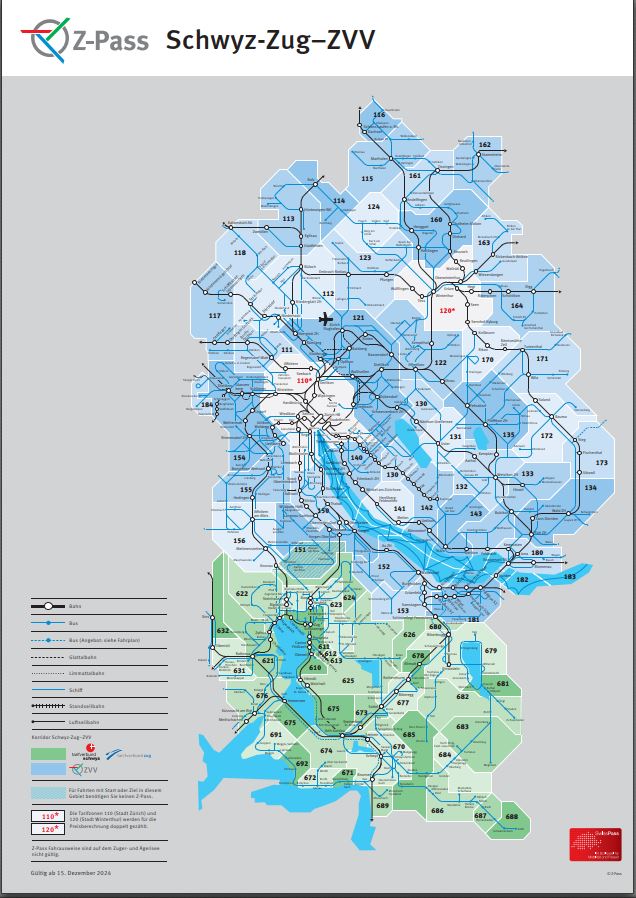 Plan Korridor Schwyz / Zug - ZVV