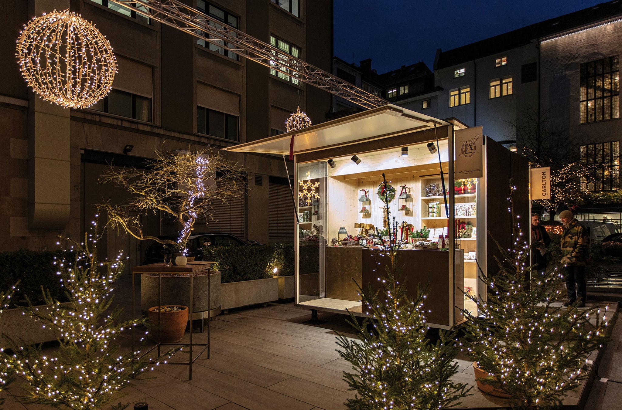 Weihnachtshäuschen beim Weihnachtsmarkt Münsterhof